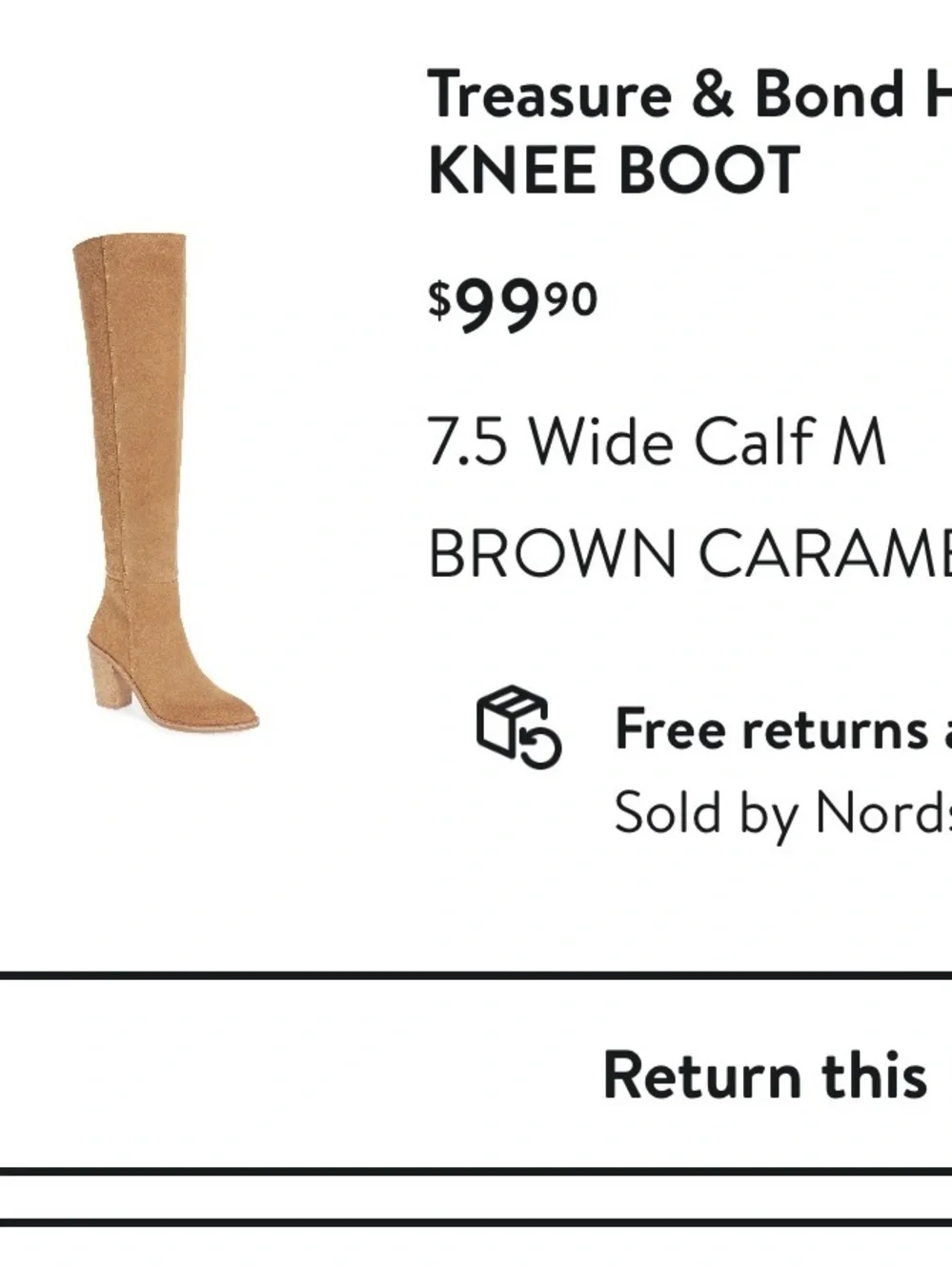 Treasure & Bond Tan Suede Over-the-Knee Boots